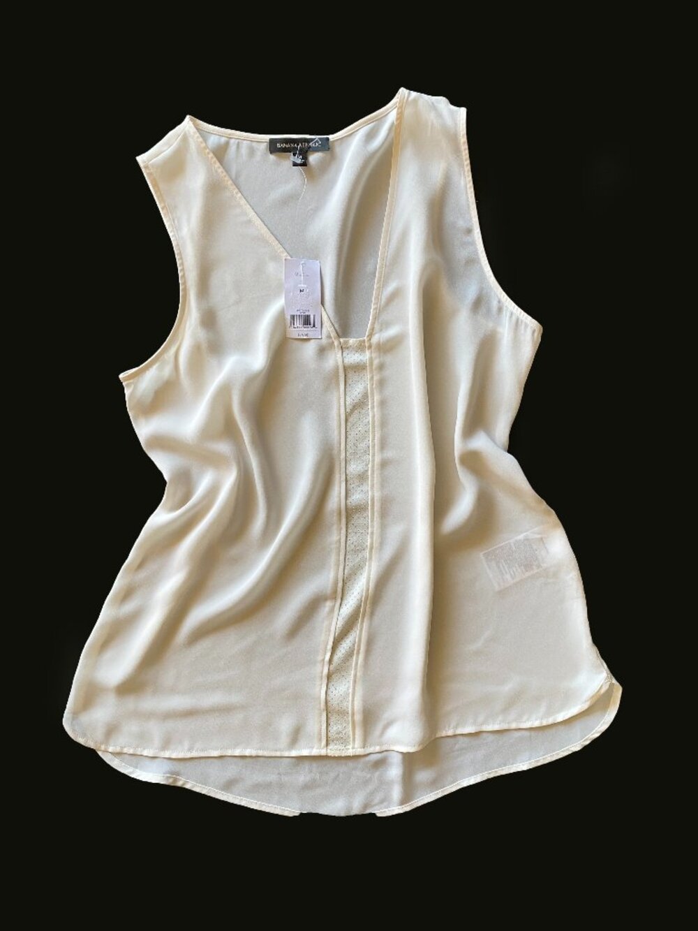 Banana Republic Factory Sleeveless Blouse Top Women's M Ivory V-Neck NWT